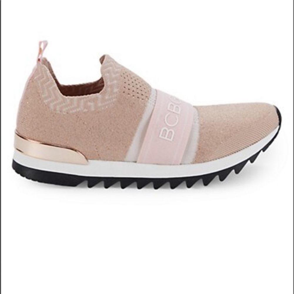 BCBG blush pink and neutral sneakers